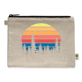 Retro Vintage Pine Trees - Hemp Carry All Pouch - natural - Front