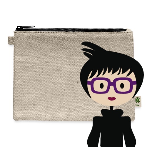 Eyeglasses Wearing Girl Who Loves Black - Carry All Pouch