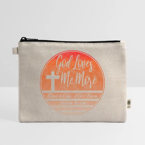 God Loves Me More Shirt – John 3:16 Christian - Hemp Carry All Pouch