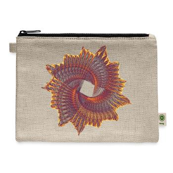Ammonite fossil marine animals ocean chaos 12119I - Hemp Carry All Pouch - natural - Front
