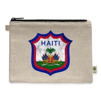 Haiti Crest Design - Hemp Carry All Pouch - natural - Front