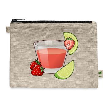 Strawberry Daiquiri Cocktail - Hemp Carry All Pouch - natural - Front