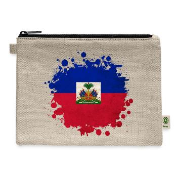 Haiti flags blob - Hemp Carry All Pouch - natural - Front