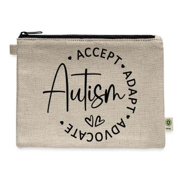 Autism Accept Adapt Advocate - Hemp Carry All Pouch - natural - Front