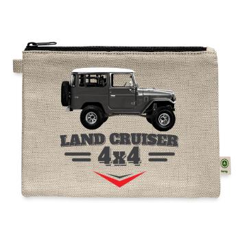 Toyota Land Cruiser J40 Off-Road Car From Side - Hemp Carry All Pouch - natural - Front