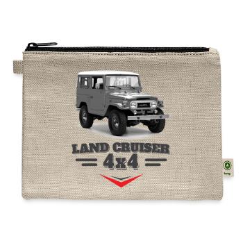 Toyota Land Cruiser J40 Off-Road Car - Hemp Carry All Pouch - natural - Front