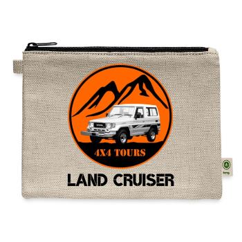 Toyota Land Cruiser J40 Off-Road Car Mountain - Hemp Carry All Pouch - natural - Front