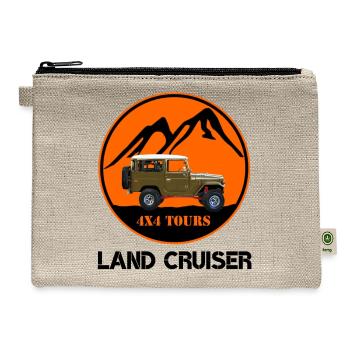 Toyota Land Cruiser J40 Off-Road Car Mountain - Hemp Carry All Pouch - natural - Front