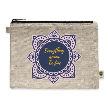 EVERYTHING GONNA BE FINE - Hemp Carry All Pouch - natural - Front