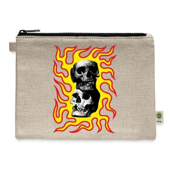 Skulls On Fire From Hell - Hemp Carry All Pouch - natural - Front