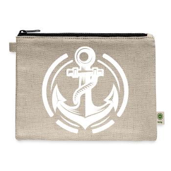 Vintage Old Wet Anchor With Thick Rope - Hemp Carry All Pouch - natural - Front