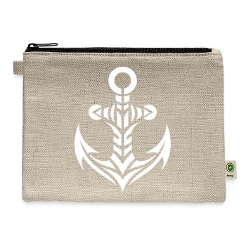 Old Wet Anchor With Tribal Tattoo Style - Hemp Carry All Pouch - natural - Front