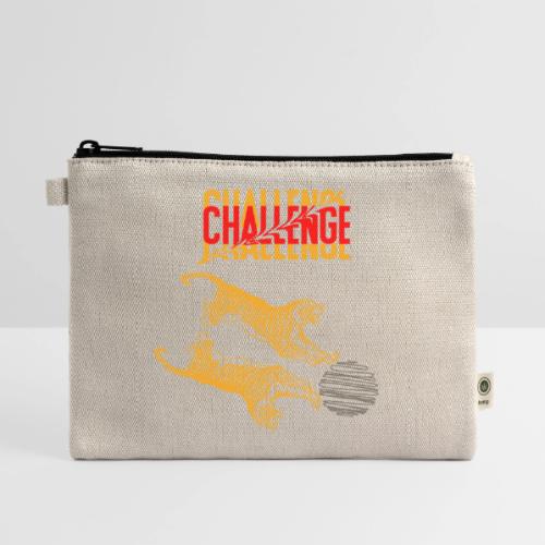 Double tiger fashion, jungle feline animals. - Hemp Carry All Pouch