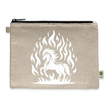 Fiery Horse Design For Lovers Of Stables - Hemp Carry All Pouch - natural - Front