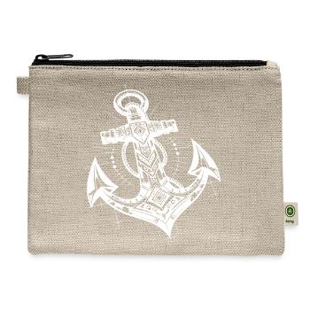 Artful Anchor In Elegant Tattoo Style - Hemp Carry All Pouch - natural - Front