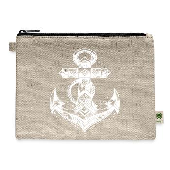 Classic Tattoo Anchor Elegant Sketch Style - Hemp Carry All Pouch - natural - Front