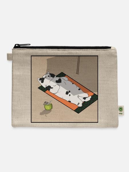 Chilling Out At The Beach - Hemp Carry All Pouch - natural