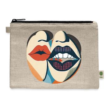 Kissing Lips Pop Art - Hemp Carry All Pouch - natural - Front