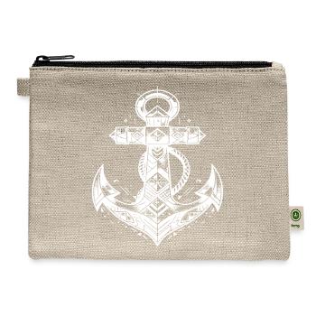 Unusual Anchor Elegant Tattoo Sketch Style - Hemp Carry All Pouch - natural - Front