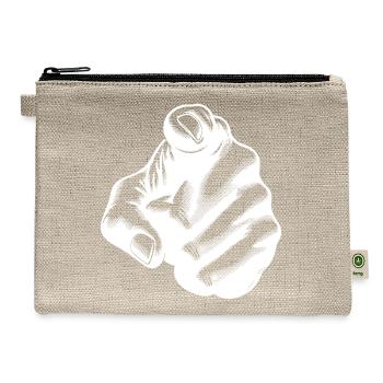 Eye-catching Index Finger As A Hand Gesture - Hemp Carry All Pouch - natural - Front