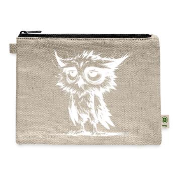 Sleepy Owl And Grumpy Night Watchman - Hemp Carry All Pouch - natural - Front