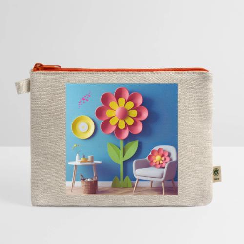 Flower design and harmony of environmental well-be - Hemp Carry All Pouch