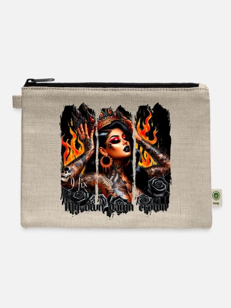 I Fix My Own Damn Crown - Hemp Carry All Pouch - natural