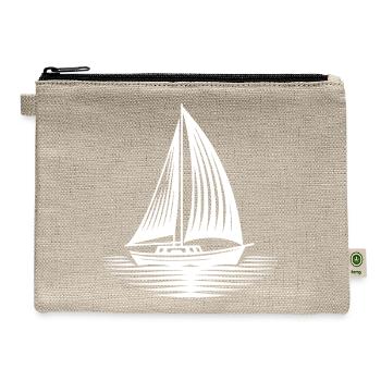 Cutting-edge Sailing Boat On Course In Calm Waves - Hemp Carry All Pouch - natural - Front