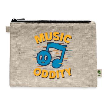 Whimsical Music Emojie Design - Hemp Carry All Pouch - natural - Front