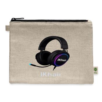 Vibrant RGB Gaming Headset Design - Hemp Carry All Pouch - natural - Front