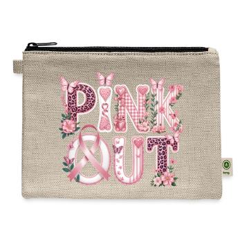 Pink Empowerment Breast Cancer Awareness Design - Hemp Carry All Pouch - natural - Front