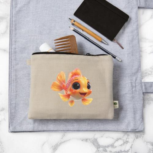 Cheerful 3D Orange Baby Fish - Hemp Carry All Pouch