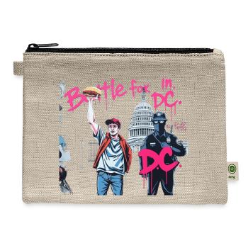 Free DC Sandwich Guy Banksy Style Street Art - Hemp Carry All Pouch - natural - Front