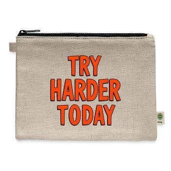 Motivational Fitness Inspired Quote Design - Hemp Carry All Pouch - natural - Front