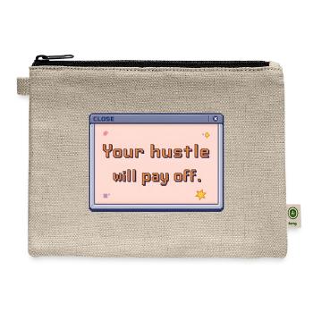 Pixel Hustle Pays Off - Hemp Carry All Pouch - natural - Front
