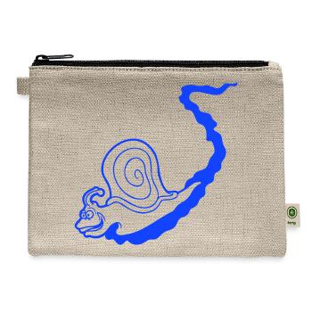 Snail slime trail cute sweet happy Cool funny fun - Hemp Carry All Pouch - natural - Front