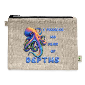 I Possess No Fear Of Depths - Hemp Carry All Pouch - natural - Front