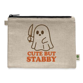 Cute Ghost Stabby - Hemp Carry All Pouch - natural - Front