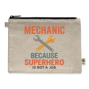 Mechanic Hero Not a Job - Hemp Carry All Pouch - natural - Front
