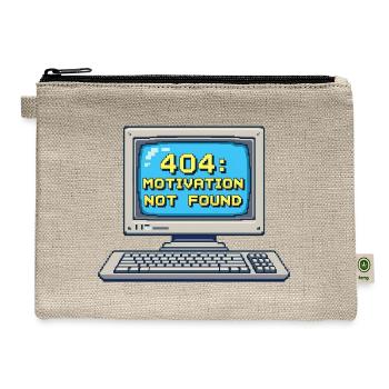 Retro 404 Pixel Art Computer Design - Hemp Carry All Pouch - natural - Front