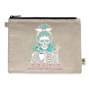 Never Better Skeleton Coffee - Hemp Carry All Pouch - natural - Front