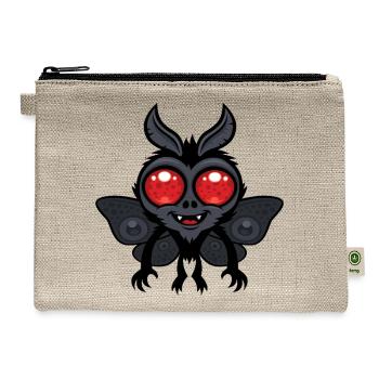 Creepy Cute Cryptid Mothman Monster - Hemp Carry All Pouch - natural - Front