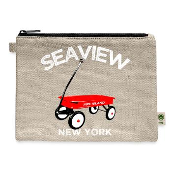 SEAVIEW Fire Island red wagon summer LI NY - Hemp Carry All Pouch - natural - Front