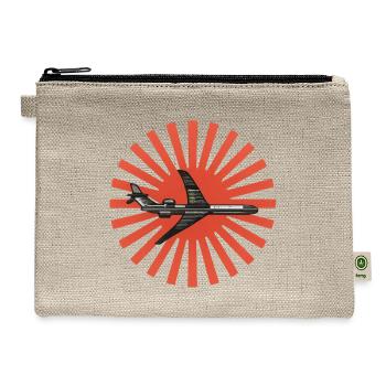 Red Sunburst plane Emblem - Hemp Carry All Pouch - natural - Front