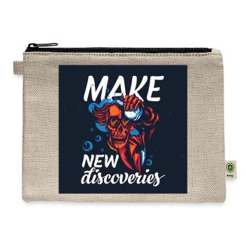 Make New Discoveries Skull Dive - Hemp Carry All Pouch - natural - Front