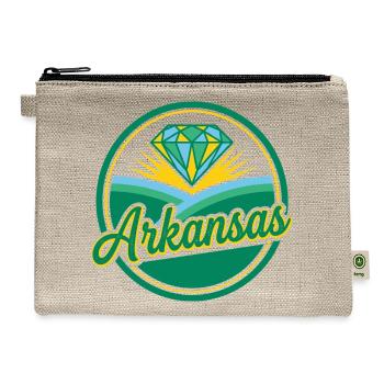 Arkansas Diamond Sunrise Emblem - Hemp Carry All Pouch - natural - Front