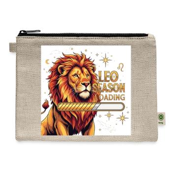 Leo Season Loading – Fun Zodiac Astrology Quote - Hemp Carry All Pouch - natural - Front