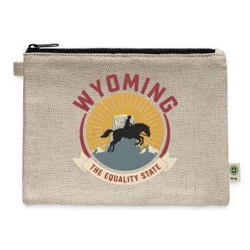 Wyoming Equality Emblem - Hemp Carry All Pouch - natural - Front