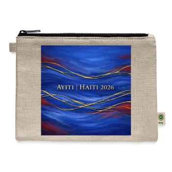 Ayiti Haiti 2026 Golden Waves - Hemp Carry All Pouch - natural - Front