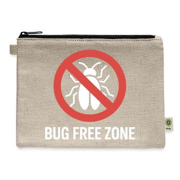 Bug Free Zone Programmer Debugging Humor - Hemp Carry All Pouch - natural - Front